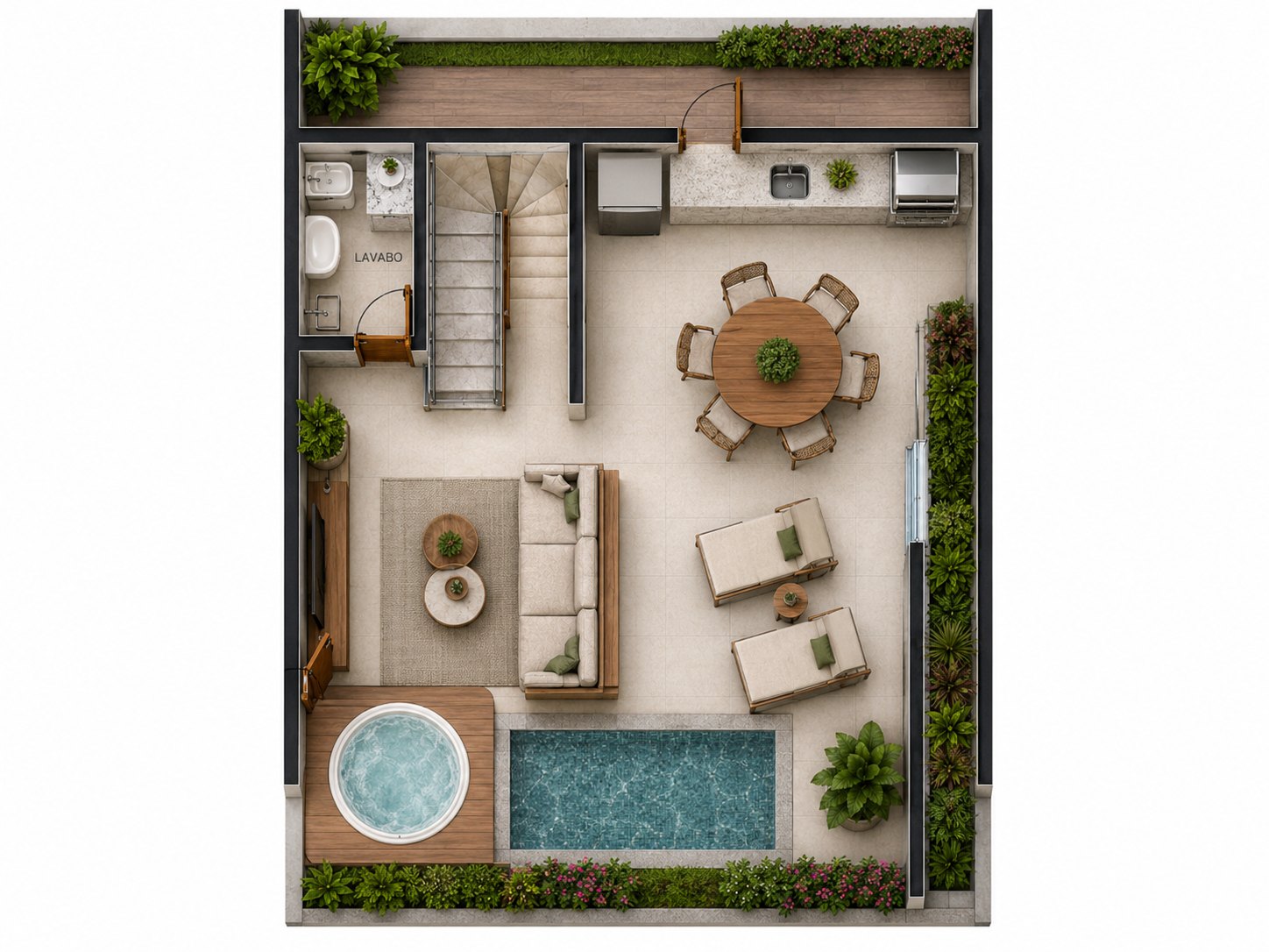 Planta humanizada - Rooftop / 2º pavimento